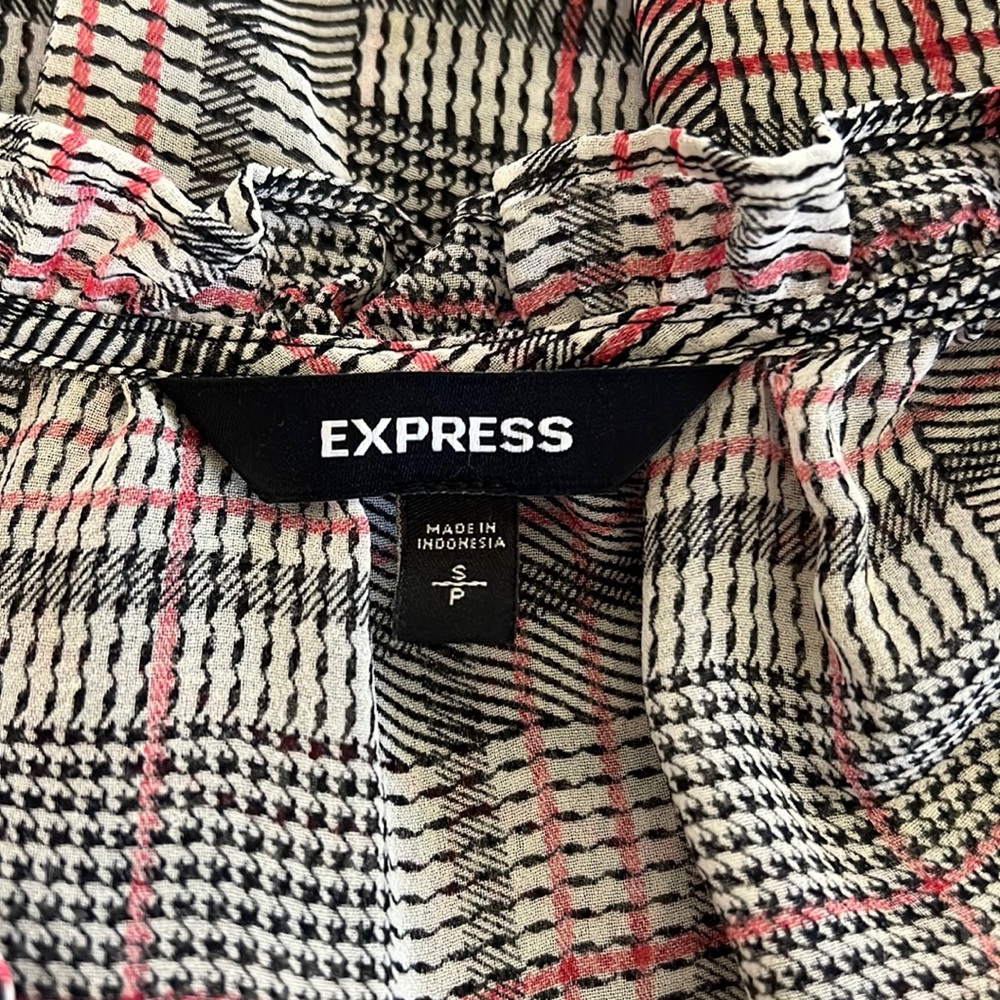 Express Plaid Button Front Blouse - image 5